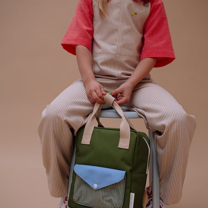 sac à dos enfant enveloppe Vert et bleu Tickling Grass