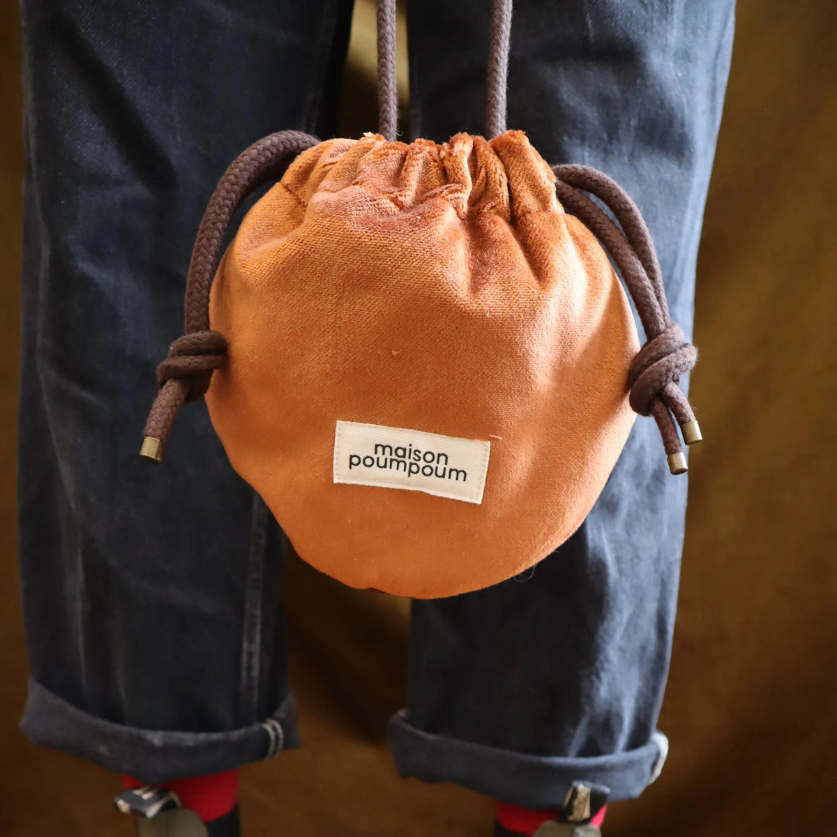 sac groom velours cognac maison poumpoum