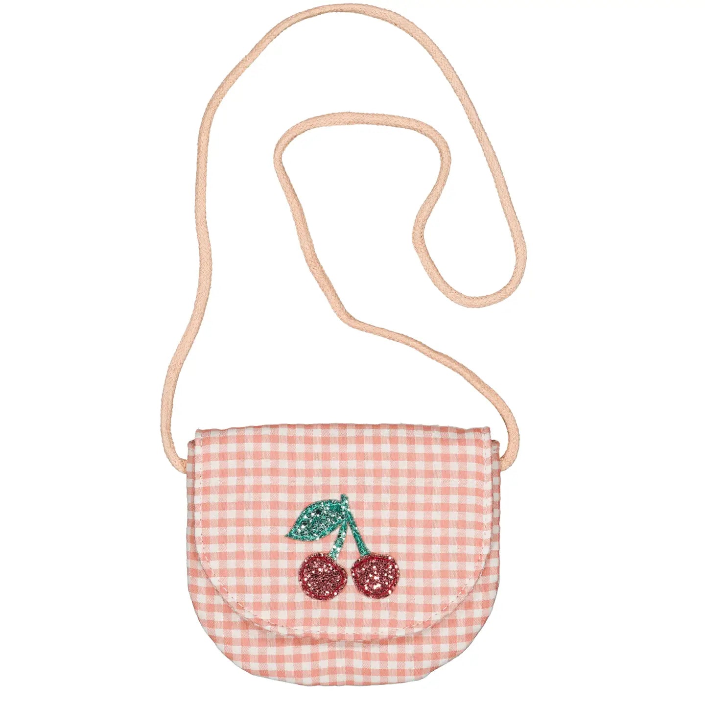 sac à main enfant vichy rose cerises luciole et petit pois