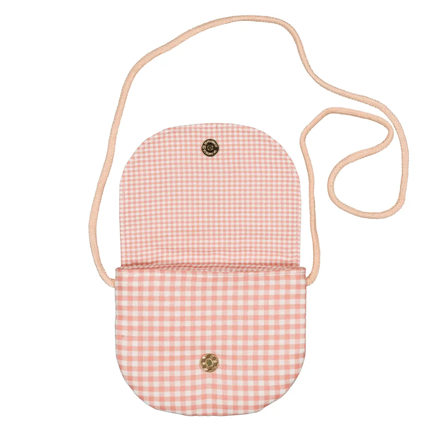 sac à main enfant vichy rose cerises luciole et petit pois