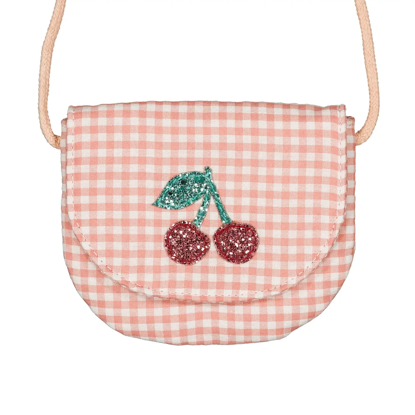 sac à main enfant vichy rose cerises luciole et petit pois