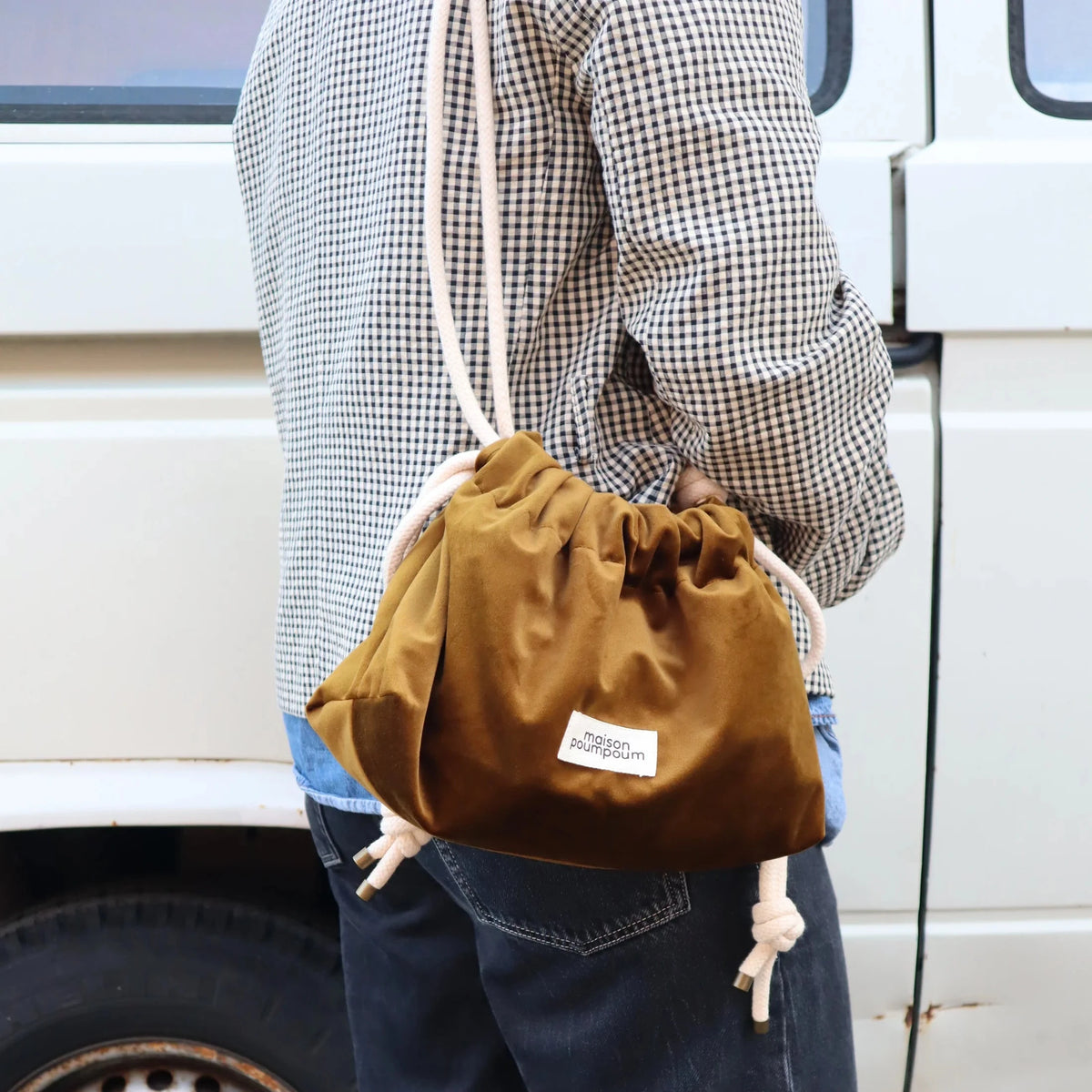 sac raoul velours bronze maison poumpoum