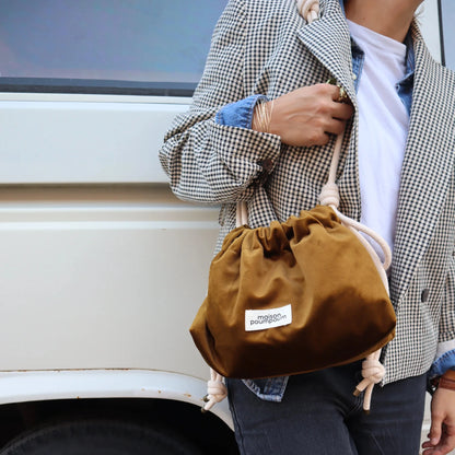sac raoul velours bronze maison poumpoum