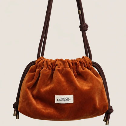 sac raoul velours cognac maison poumpoum