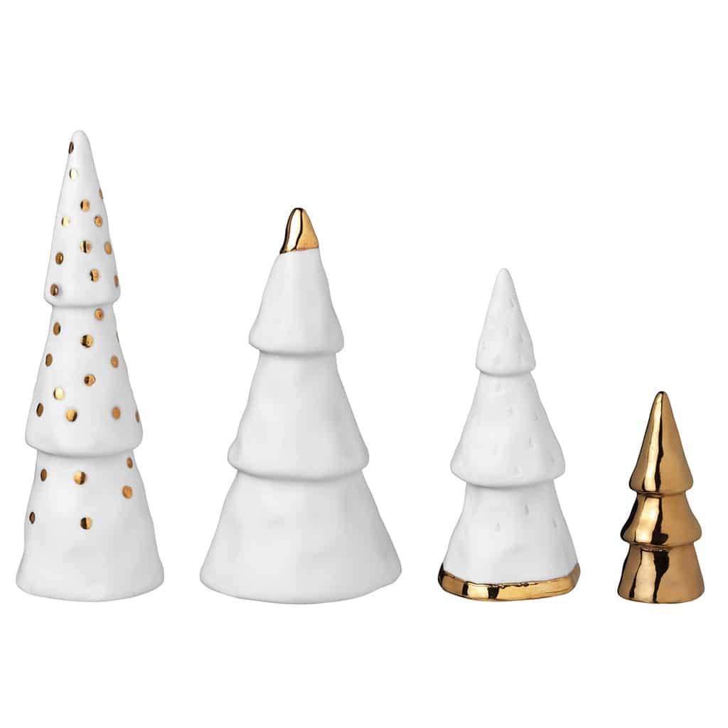 Set de 4 Sapins de Noël - porcelaine