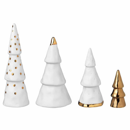 Set de 4 Sapins de Noël - porcelaine