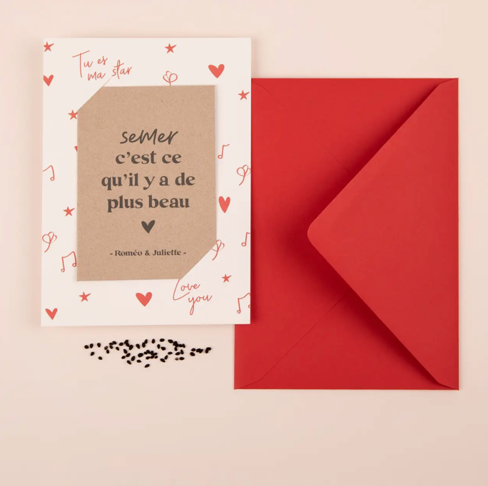 Carte & sachet de graines - Semer c'est ce qu'il y a de plus beau