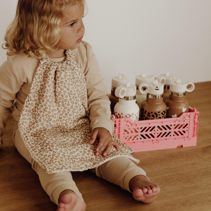 Serviette de cantine petits coeurs - Beige
