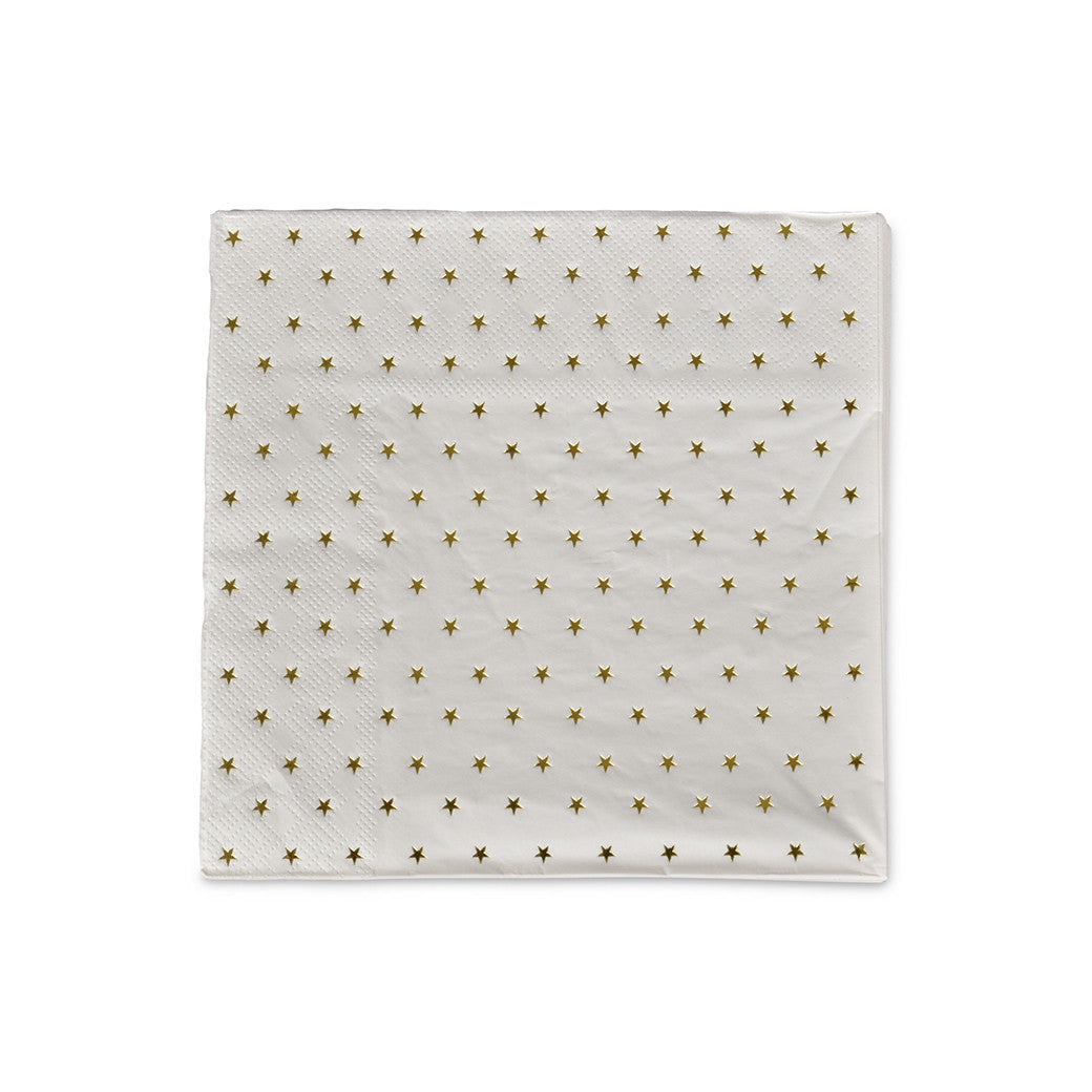 20 serviettes en papier - étoiles dorées
