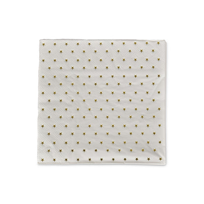 20 serviettes en papier - étoiles dorées