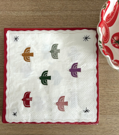 20 serviettes en papier - Oiseaux multicolores
