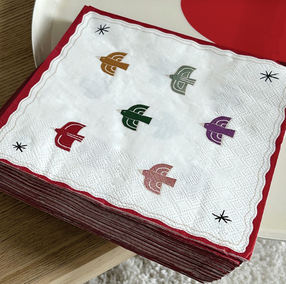 20 serviettes en papier - Oiseaux multicolores