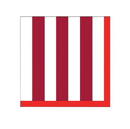 20 serviettes en papier - Rayures Rouges et Blanches