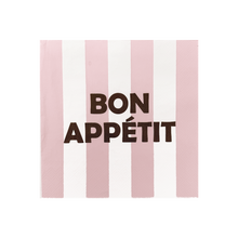 serviettes bon appétit rayures roses opjet