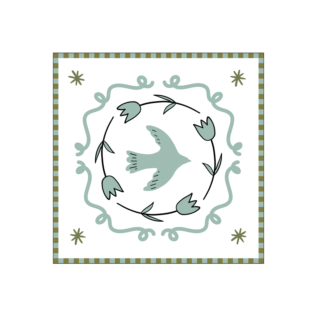 serviettes colombe bleue