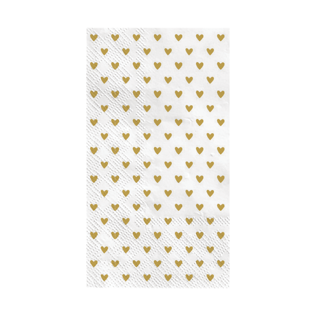 serviettes en papier coeurs dorés opjet
