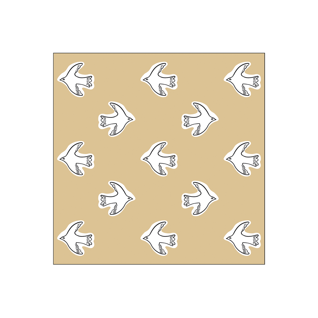 serviettes en papier oiseaux beige