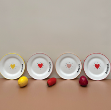 Set de 4 assiettes desserts coeurs - Amour, Bonheur, Passion et Douceur