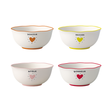 set de 4 bols amour passion douceur bonheur