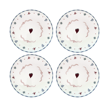 set de 4 grandes assiettes amour liberté 