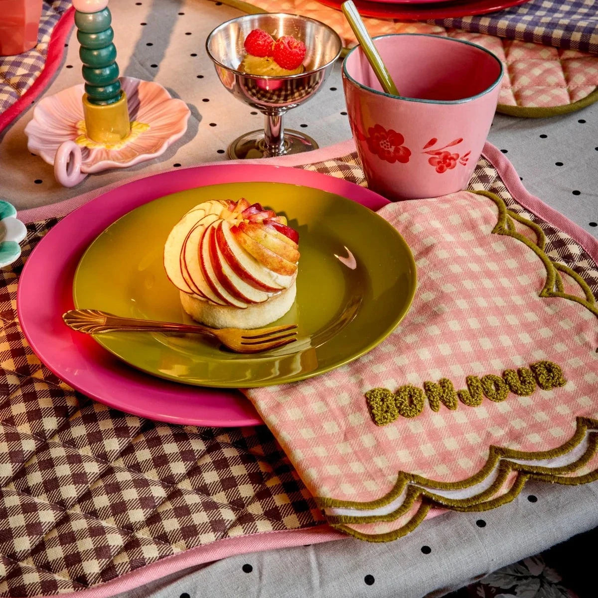 set de table joli rose rice