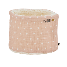 Tour de cou/Snood beige - petits coeurs
