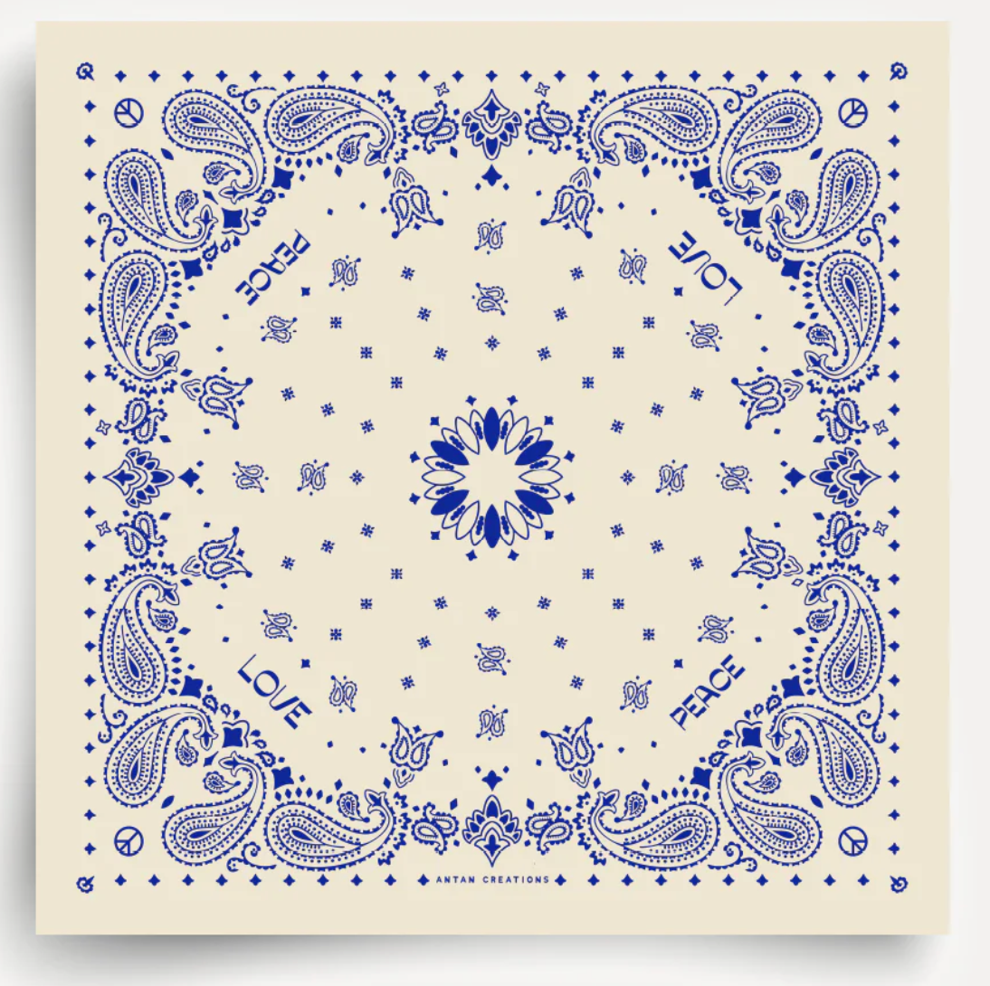 Foulard en soie - Antique White Blue