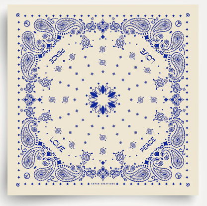 Foulard en soie - Antique White Blue