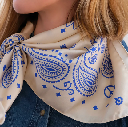 Foulard en soie - Antique White Blue