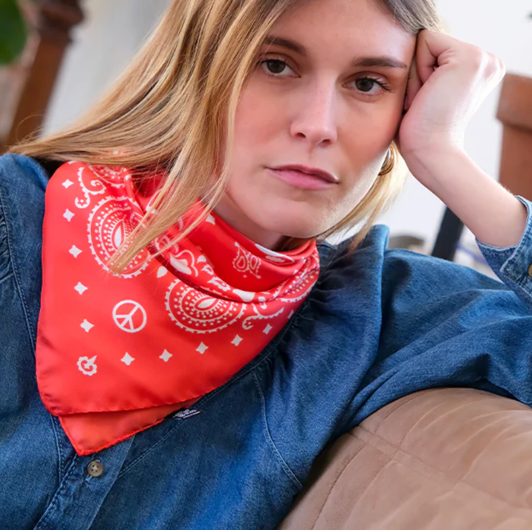 Foulard en soie - Flame antique