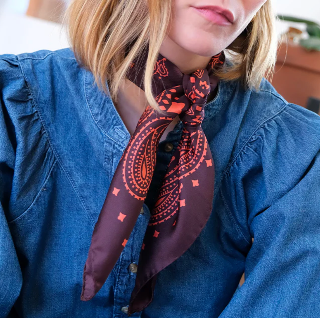 Foulard en soie - Fudge Paprika