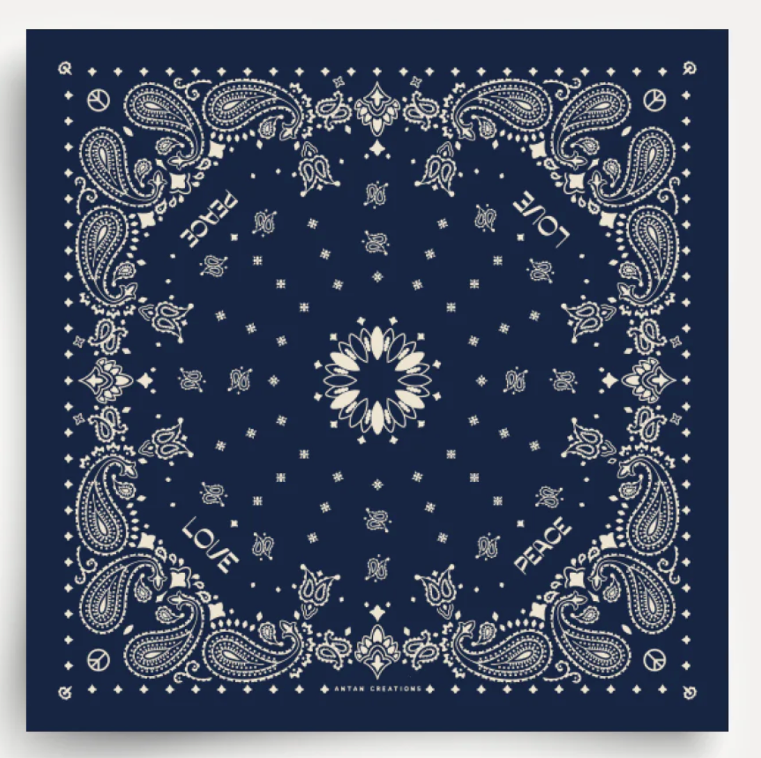 Foulard en soie - Antique Navy White