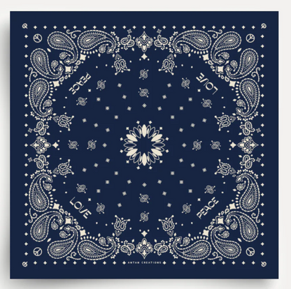 Foulard en soie - Antique Navy White
