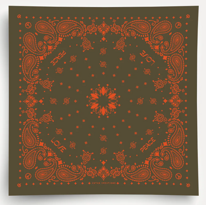 Foulard en soie - Olive Paprika