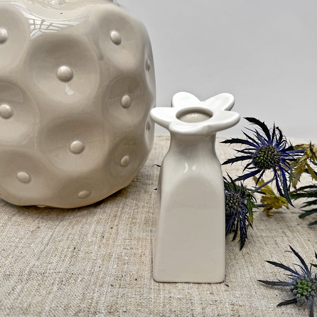 Vase soliflore fleur - Blanc
