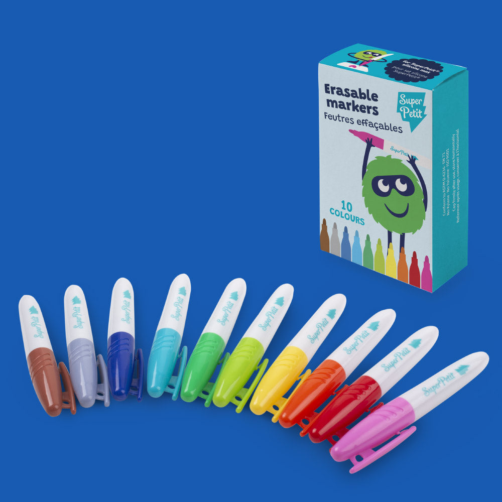 Boîte de 10 feutres effaçables pour silicone – SuperPetit