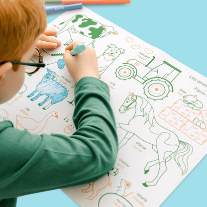 Coloriage éducatif en silicone – Les animaux de la ferme – SuperPetit