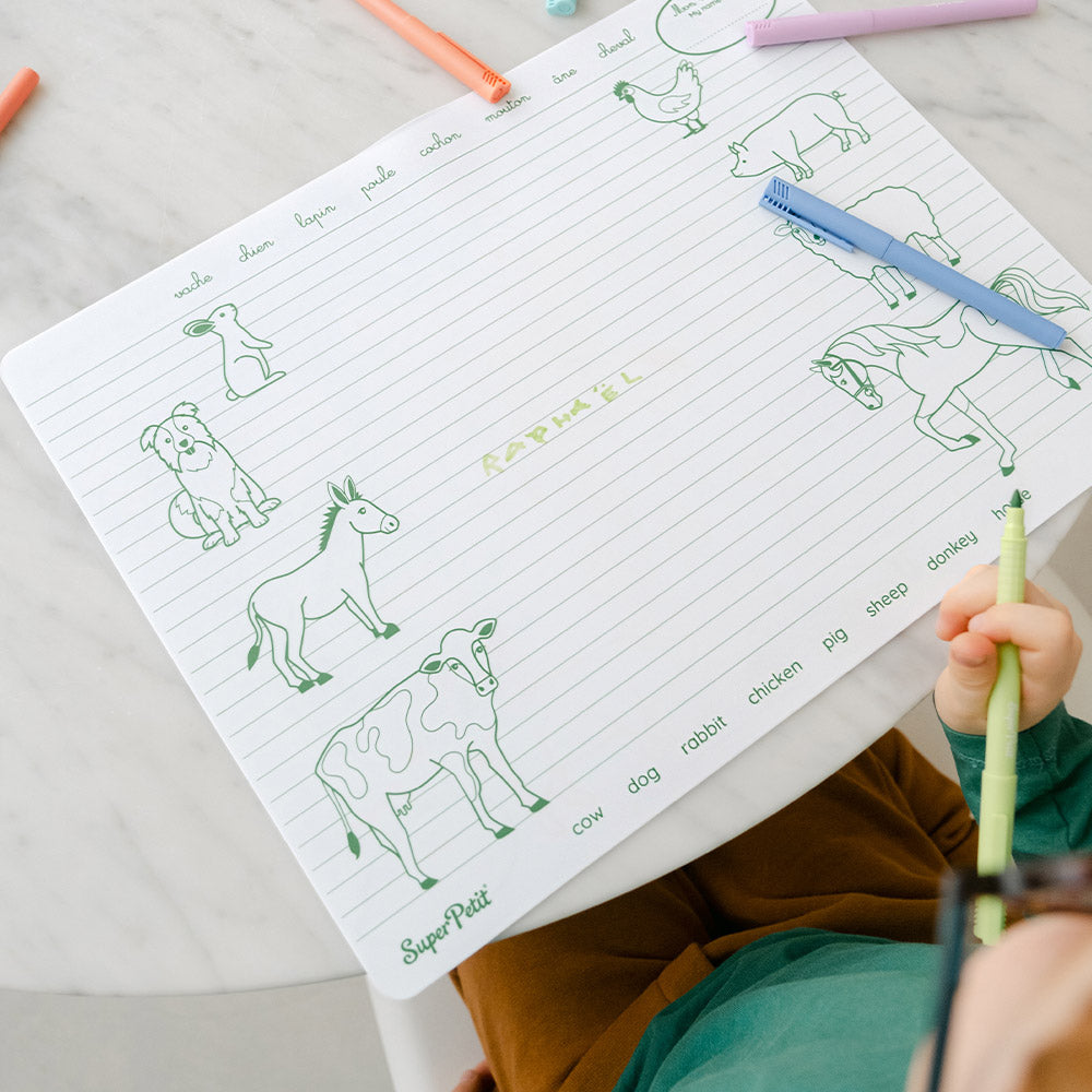 Coloriage éducatif en silicone – Les animaux de la ferme – SuperPetit