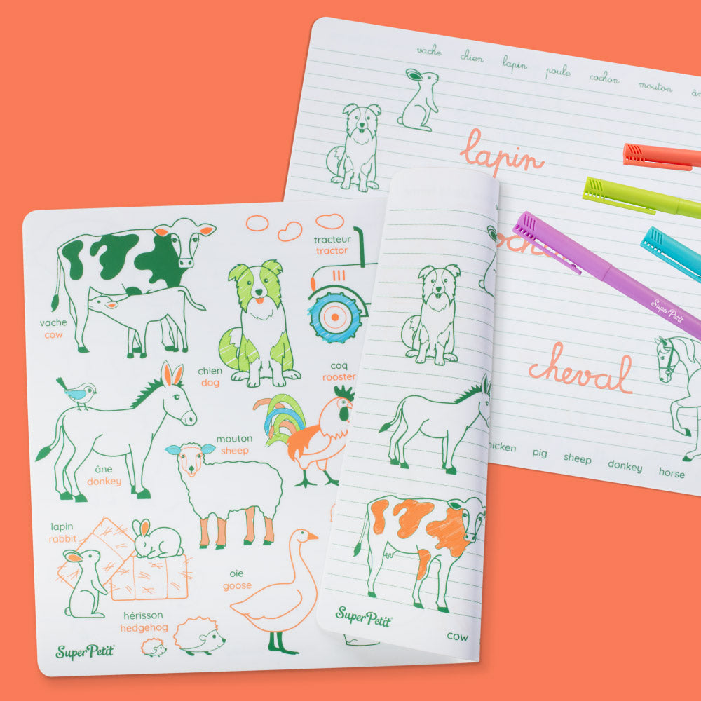 Coloriage éducatif en silicone – Les animaux de la ferme – SuperPetit