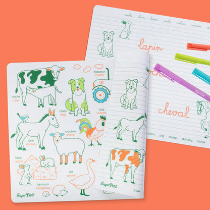 Coloriage éducatif en silicone – Les animaux de la ferme – SuperPetit