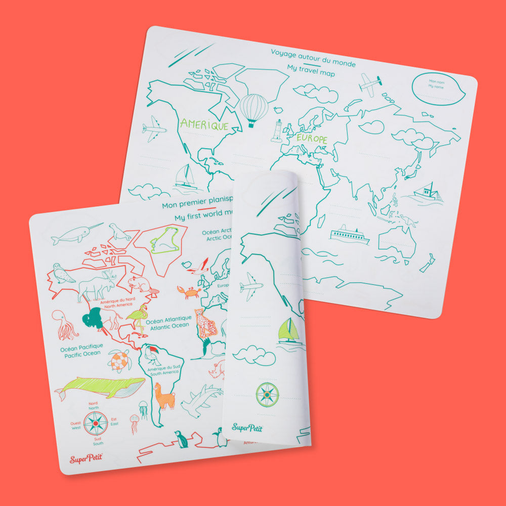 Coloriage éducatif en silicone – Mon premier planisphère – SuperPetit
