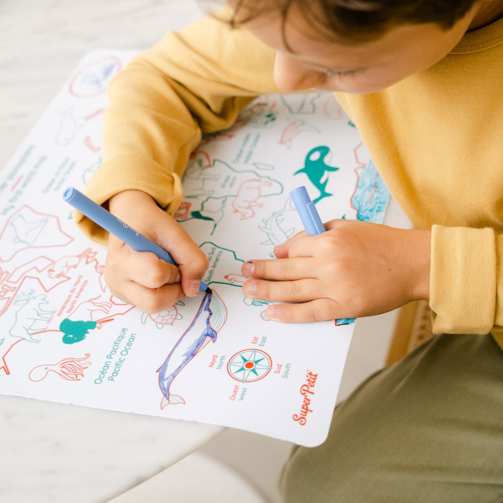 Coloriage éducatif en silicone – Mon premier planisphère – SuperPetit