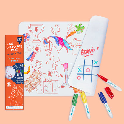 Mini coloriage réutilisable en silicone – Poney club – SuperPetit