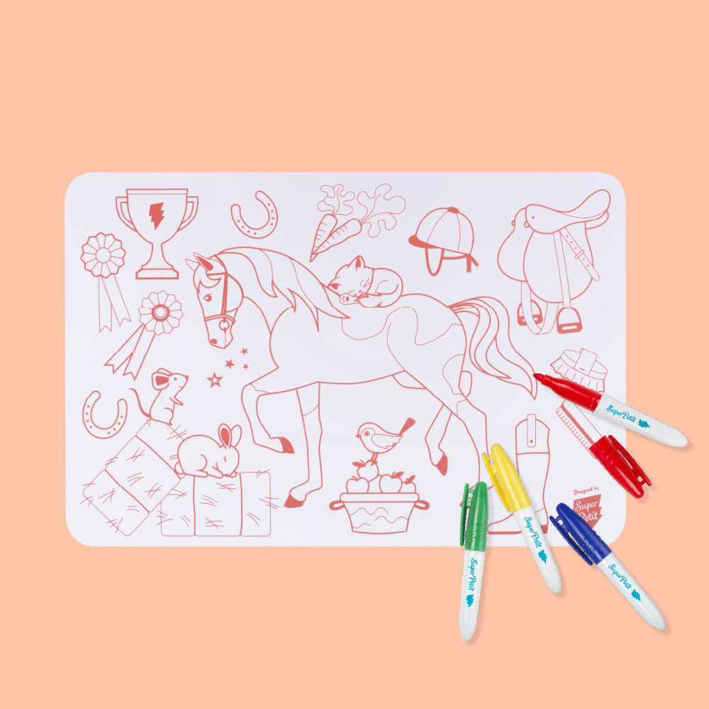 Mini coloriage réutilisable en silicone – Poney club – SuperPetit
