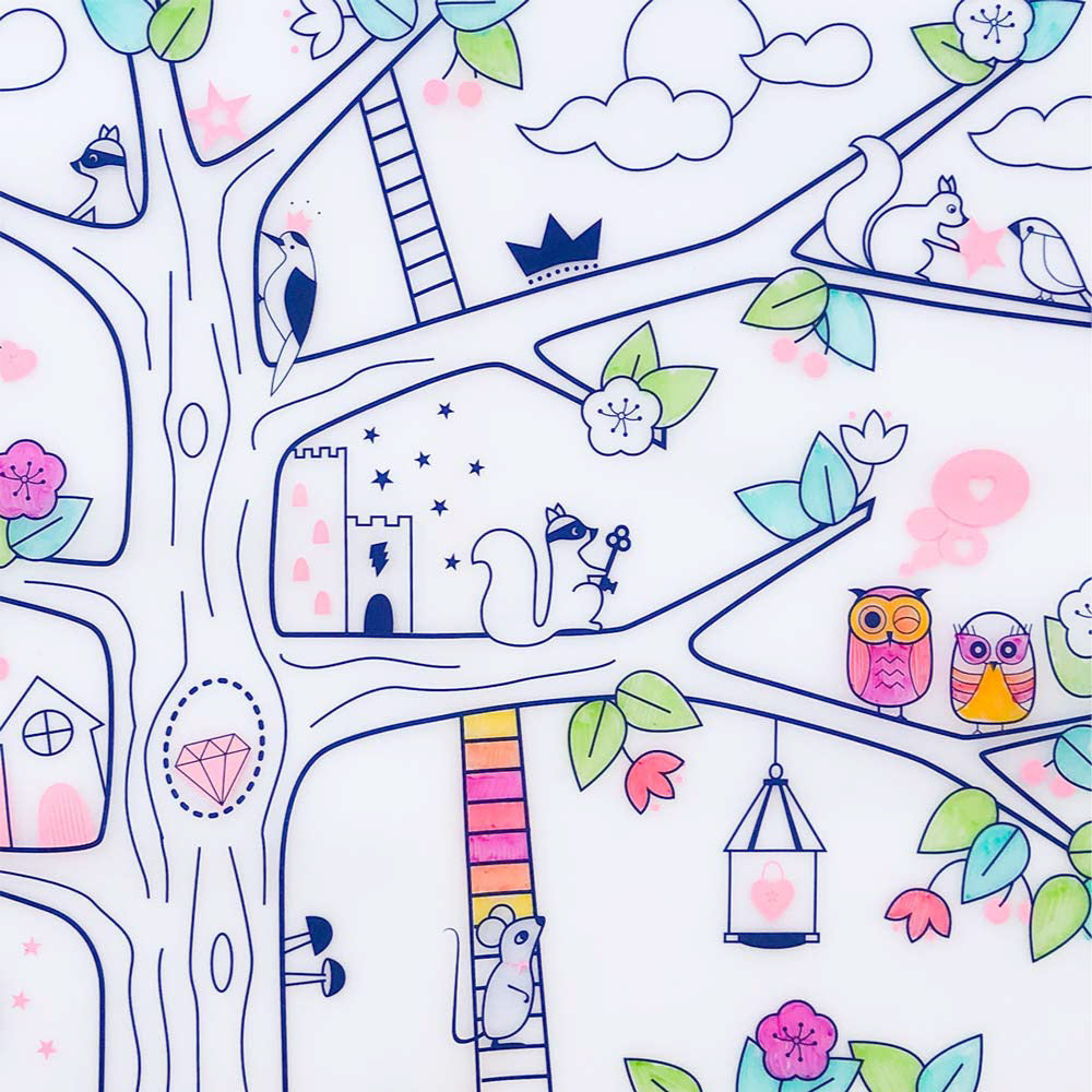 Set de table à colorier en silicone – Arbre magique – SuperPetit