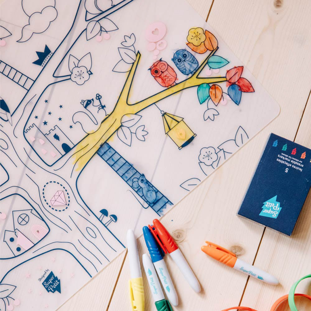 Set de table à colorier en silicone – Arbre magique – SuperPetit