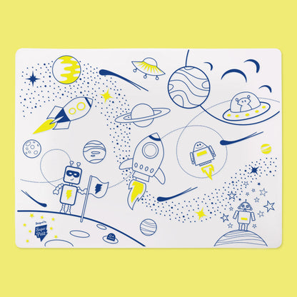Set de table à colorier en silicone – Dans l’espace – SuperPetit