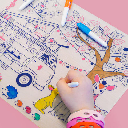 Set de table à colorier en silicone – Dream Van – SuperPetit