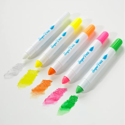 5 crayons de cire néon pour vitres et miroirs – SuperPetit