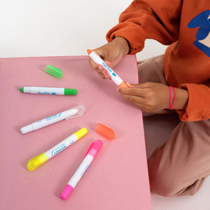5 crayons de cire néon pour vitres et miroirs – SuperPetit